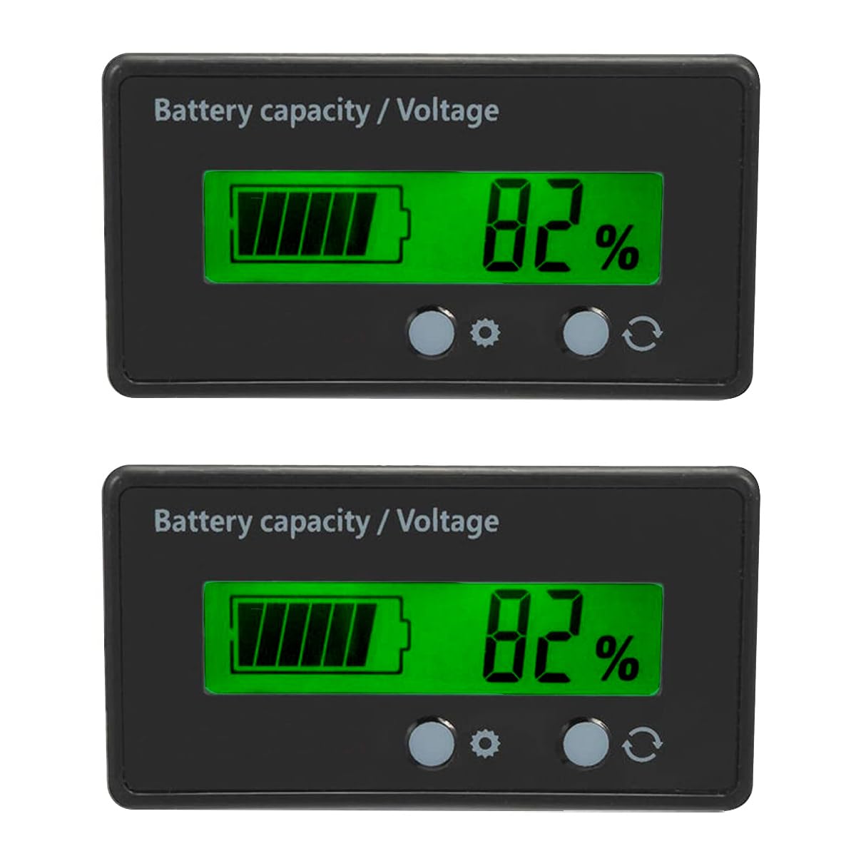 Shockley 12V-48V Battery Voltage Meter, 2 Pc, Green - Image 1