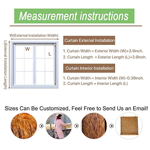 Bamboo Shades Patio Blinds 72" 64" 84" 92" Hanging Outdoor Bamboo Blinds Roll-Up Lifting Window Roman Shade, Cocoa, Breathable Indoor Deck Privacy Roller Reed Blind (Size : 72'' X 92''-(W X H)) #TOP6