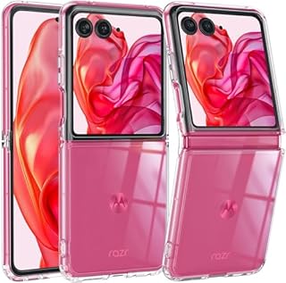 FNTCASE for Motorola Razr Plus 2025/2024 Case: Moto Razr Plus 2025/2024 Case Clear Shockproof Scratch Resistant Phone Cover Thin Foldable TPU Military Grade Hard Drop Protection Rugged Crystal