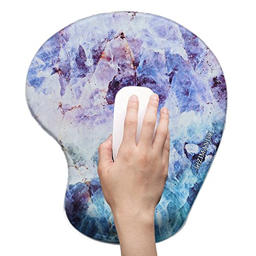 Lizimandu Memory Foam Non Slip Mouse Pad Wrist Rest for Office, Computer, Laptop & Mac - Durable & Comfortable & Lightweight for Easy Typing & Pain Relief-Ergonomic Support (Crystal-2)