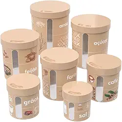 Conjunto de Porta Mantimentos 7 Peças, Plasútil