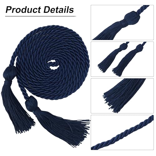 Image of GraduationMall Double Graduation Honor Cords Navy Blue 68 inch