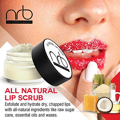 NRB Beauty Revival Lip Scrub 3 Piece Set - All Natural Sugar Based - Exfoliating & Moisturizes Chapped Dry Lips - 0.5 oz Each - Made In The USA - Mixed Berries
