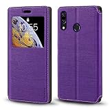 Custodia Flip in Pelle PU con Finestra Visibile e Chiusura Magnetica Invisibile Compatibile con Asus Zenfone 5z ZS620KL, Protezione Totale (Viola)