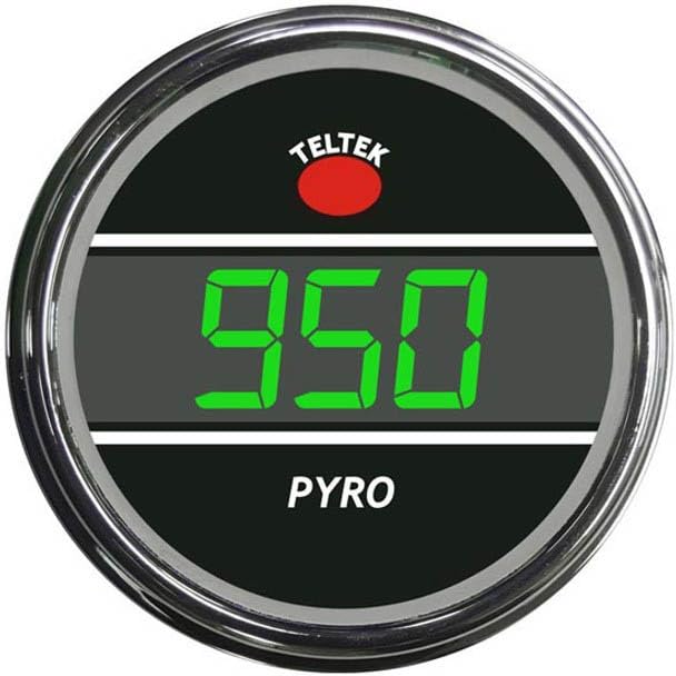 Replacement for Peterbilt 348 Year 2011 TELTEK 2 .0625IN Green LED SMART Pyrometer Gauge by Technical Precision