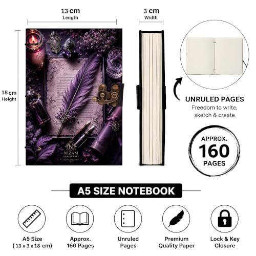 Image of DF New Diary Notebook 7x5 Inch 160 Pages Unruled Journal for Writing