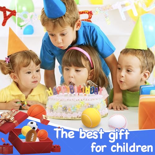 Mini Sports Balls Set of 6 Foam Ball for Kids 2.8 inch Soft Balls for Toddlers with Bag Includes Soccer, Basketball, Football, Baseball ,Tennis and Beach ball- Throwing Toys for Baby Boy and Girl