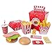 Kaxofang Juguetes de SimulacióN de Madera para NiiOs Juguetes de Juegos de rol de Comida RáPida Juego de Modelos de Papas Fritas de Hamburguesa de SimulacióN con Caja