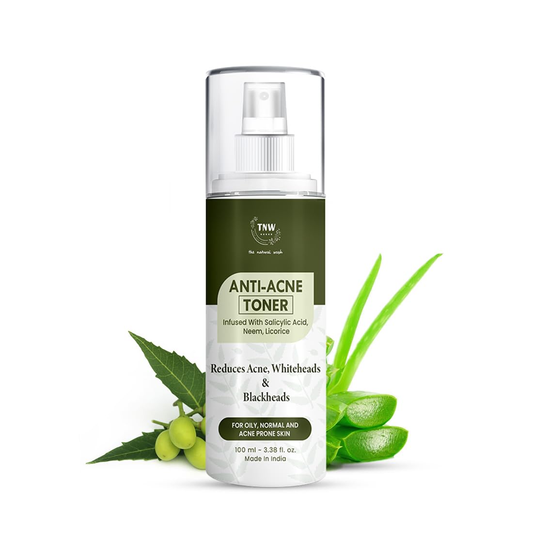 TNW- The Natural Wash Anti-Acne Toner | Clear & Texture-free Skin | Treats Acne & Dark Spots | 100 ml