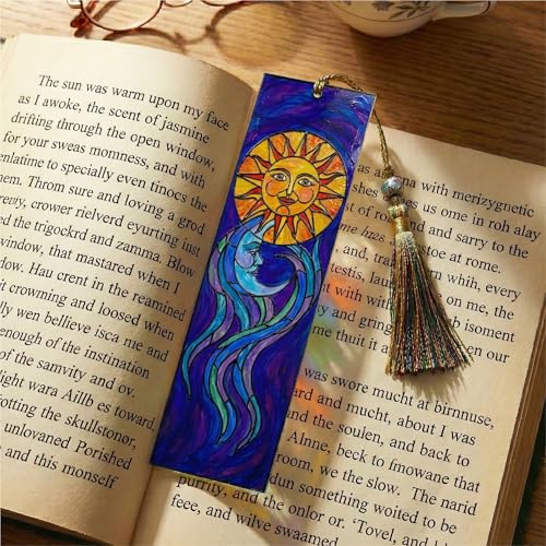 Image of The Crafthives Sun & Moon Glass Painting Kit | Boho Suncatcher DIY Stained Glass Art Set with Acrylic Frames, Colours, Brushes & Outliner | Creative Glass Painting Craft Kit for Kids Beginners Adults
