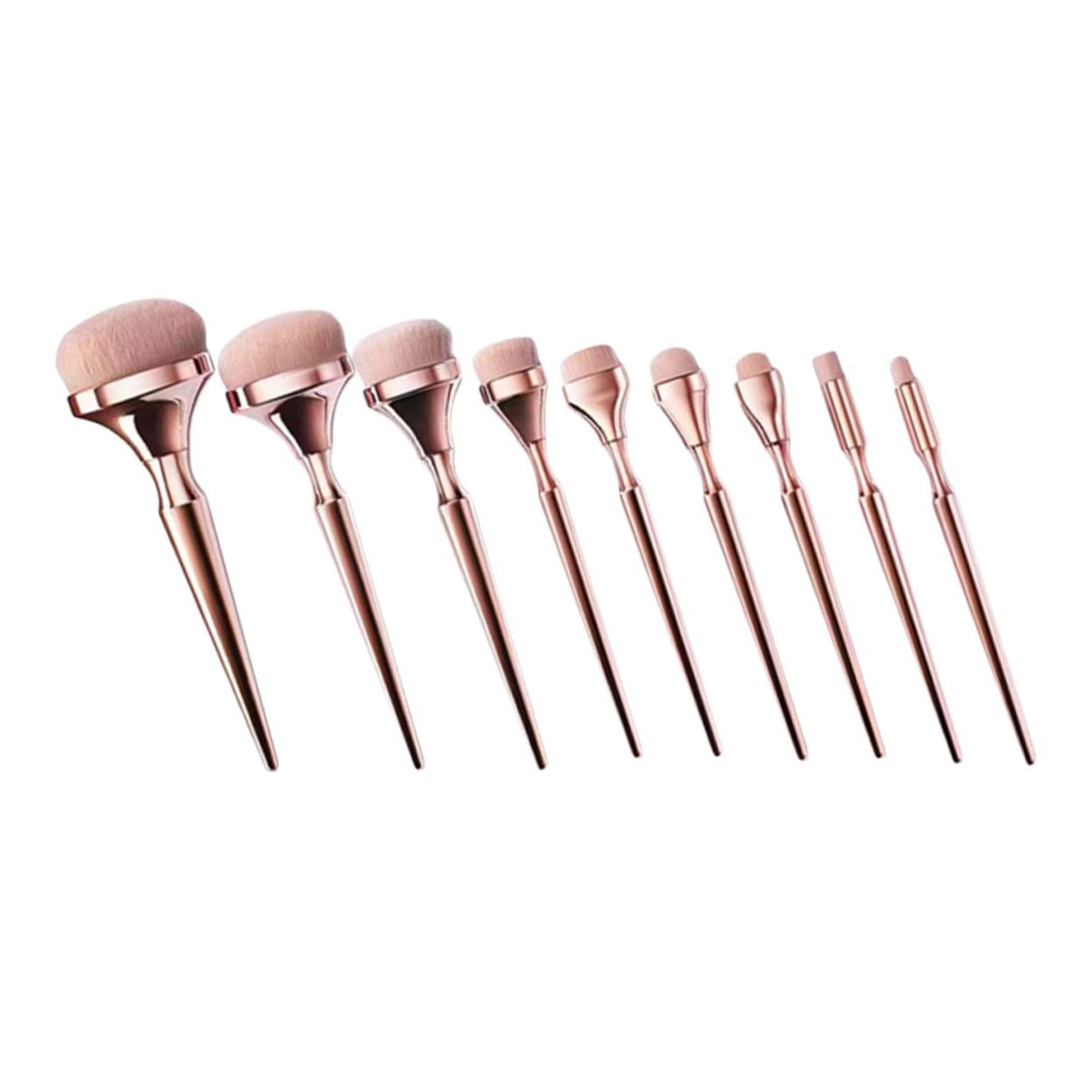 Healeved 9pezzi Pennelli Make-up Professionali Con Manico Strumenti Di Bellezza Portatili Per Trucco Viso e Polvere Libera Per Viaggi e Uso Quotidiano