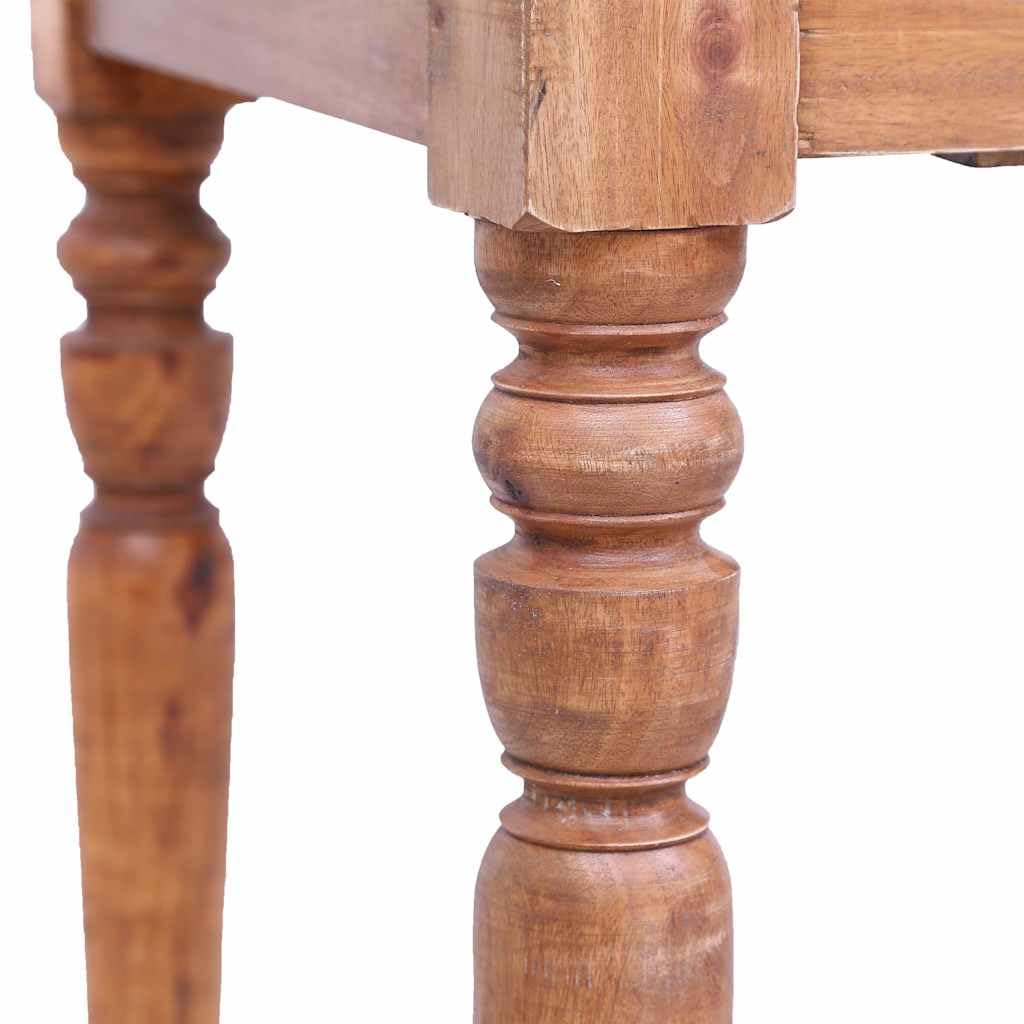 Scrivania con cassetti in legno massiccio riciclato, 117 x 57 x 75 cm, rustica, compatta, per home office, computer e gaming, versatile, utilizzabile come tavolino o tavolo consolle