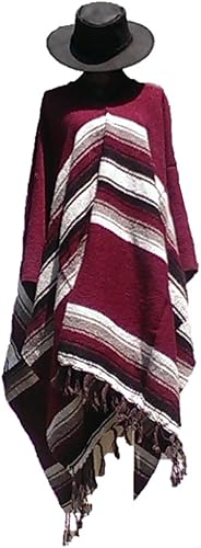 Sharpshooter Clint Eastwood Western Black Cowboy Hat & Burgandy Poncho Set