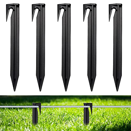 Piquetas de Fijación, 60 Piezas Piquetas de Tierra para Robot Cortacésped Clavos Robot Cortacésped Cable Clavijas de Fijación Anclaje al Suelo Compatible, Gardena, Husqvarna, Worx, Yard Force, 12,5cm Cover