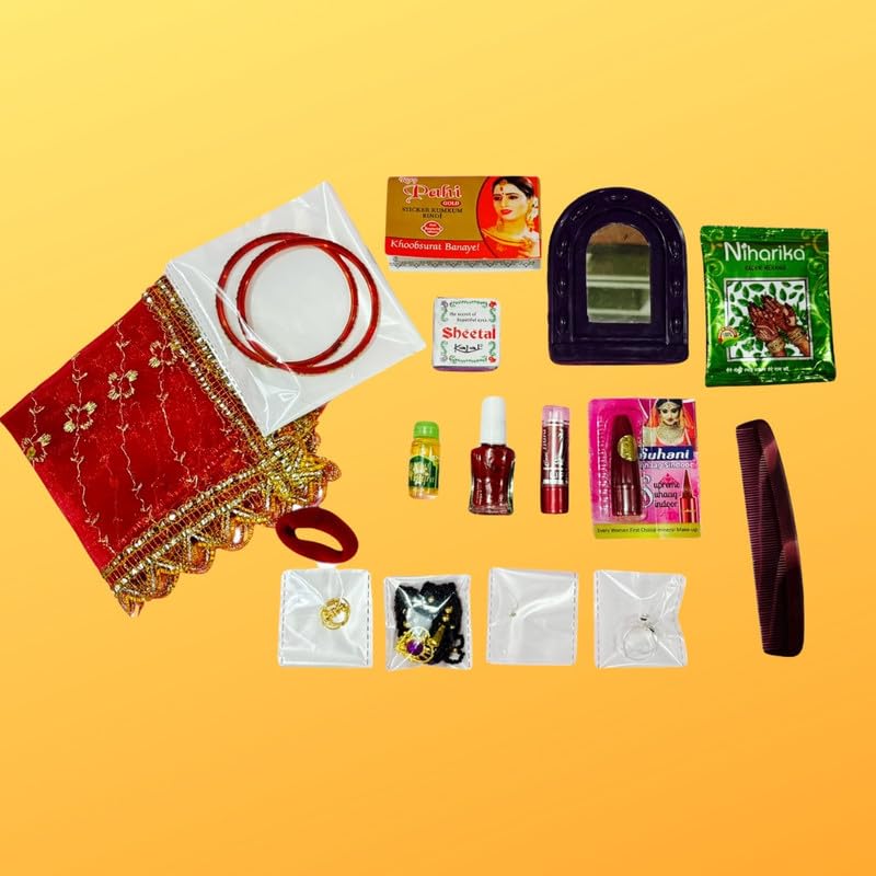 Image of 16 Solah Shringar Set | Complete Artificial Jewelry Set for Mataji & Deviji | Essential Puja Accessories for Navratri, Diwali & Karwa Chauth | Multipurpose Religious Puja Kit