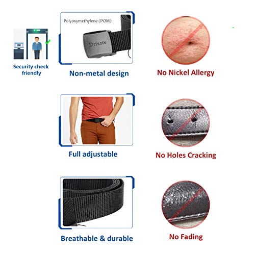 Plus Size 47-83inch Men's Black Nylon Military Tactical Plastic Buckle Belt3