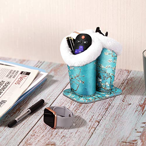 Image of FINTIE Plush Lined Double Eyeglasses Holder with Magnetic Base, Glasses Stand Case Organizer for Desk, Nightstand, Office