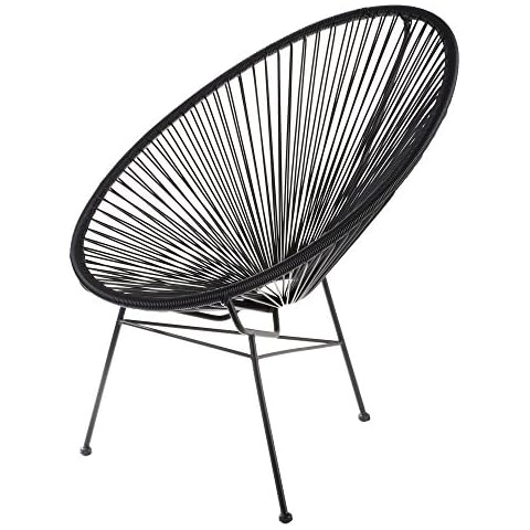Retro Sessel Acapulco Bahia Schwarz Outdoorstuhl Originalform Cover