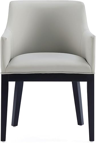 Miniatura 5 de Manhattan Comfort Gansevoort - Silla de comedor moderna de piel sintética con brazos, tapicería de cuero sintético sobre marco de madera de haya