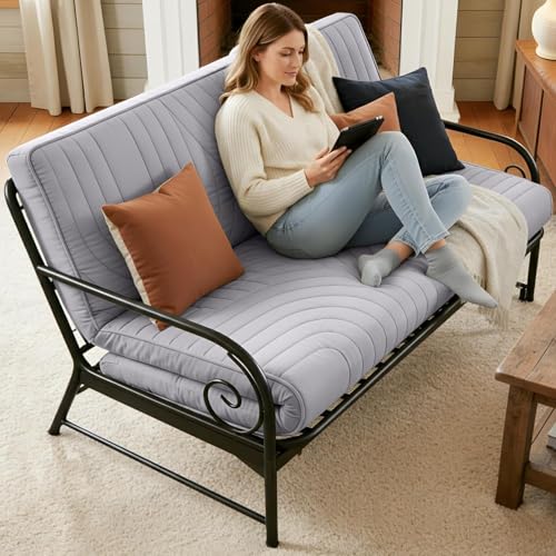 Image of ZonLi Japanese Floor Mattress Futon Mattress King Size, Thicken Roll Up Tatami Mat Washable Cover, Portable & Foldable Floor Bed Mattress for Sleeping, Dormitory, Adult