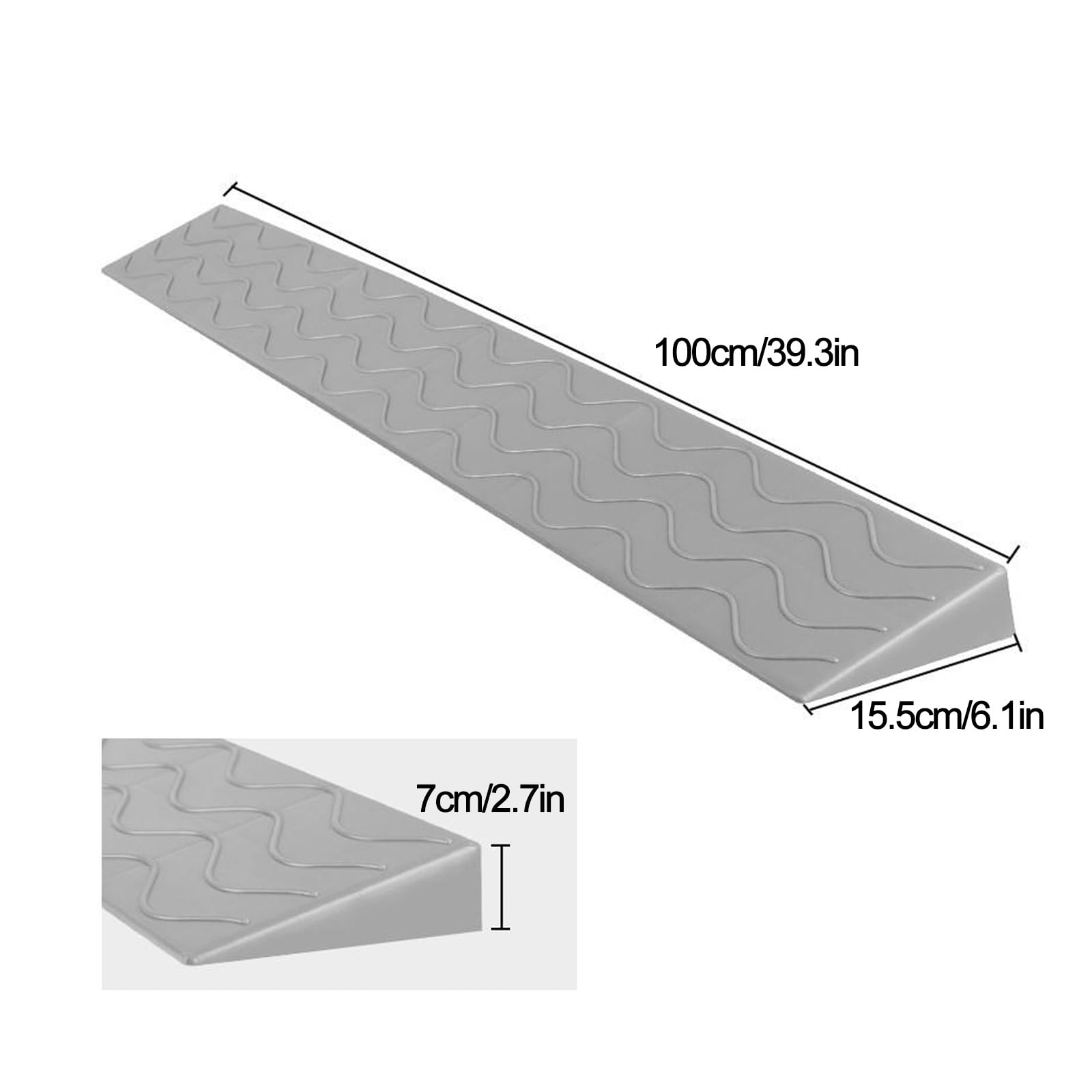 Portable Ramps for Wheelchairs, Door Threshold Ramp, Threshold Ramp for Wheelchairs with Slip-Resistant Surface for Sweeping Robot, Wheelchairs, Bicycles, Scooters(7cm/2.7in)
