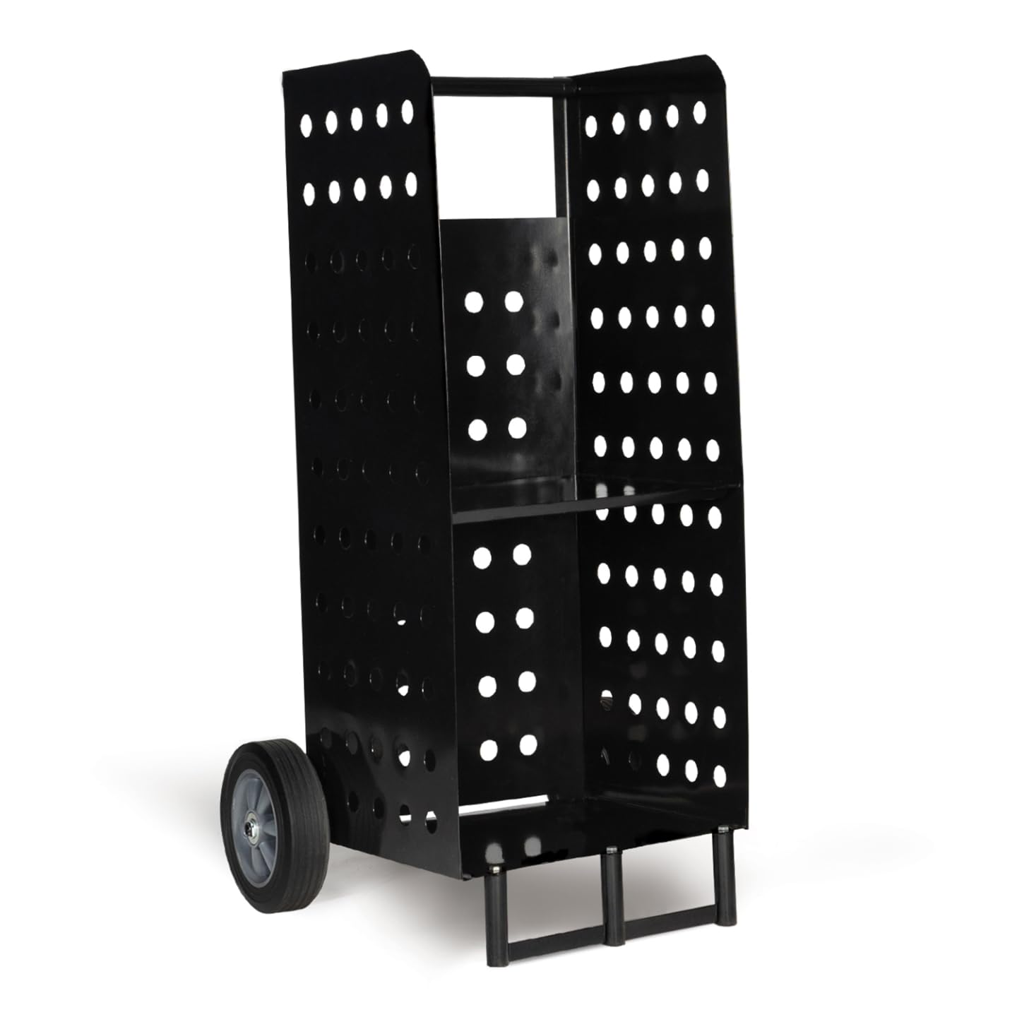 IDMarket - Chariot Porte bûches Acier Noir 40 x 40 x 100,5 CM pour cheminée