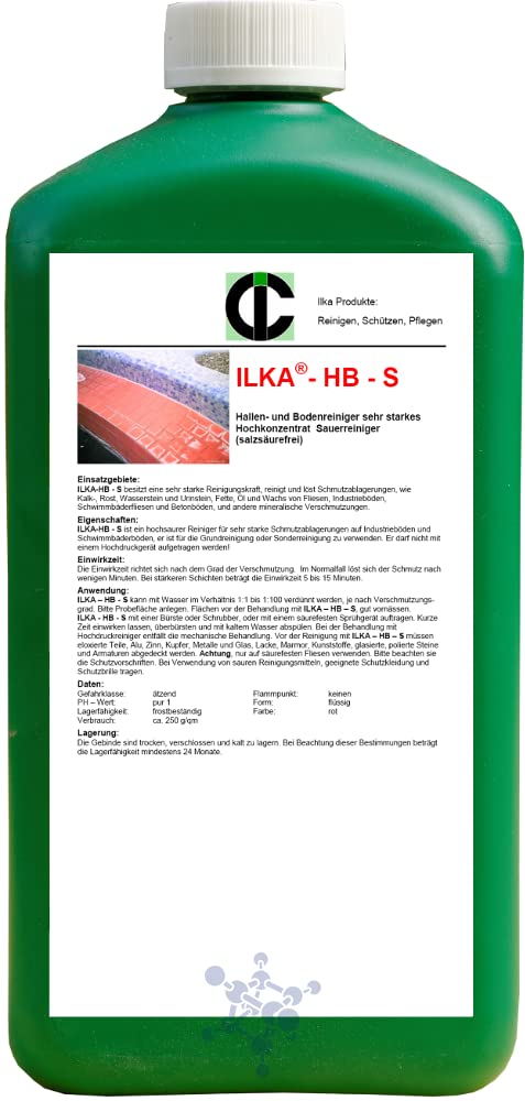 ILKA® - HB-S Hallenbad- und Fliesenreiniger Hochkonzentrat | 30ltr | Schwimmbad-Reiniger gegen Kalk, Rost, Wasserstein usw | Innen/Außen | salzsäurefrei
