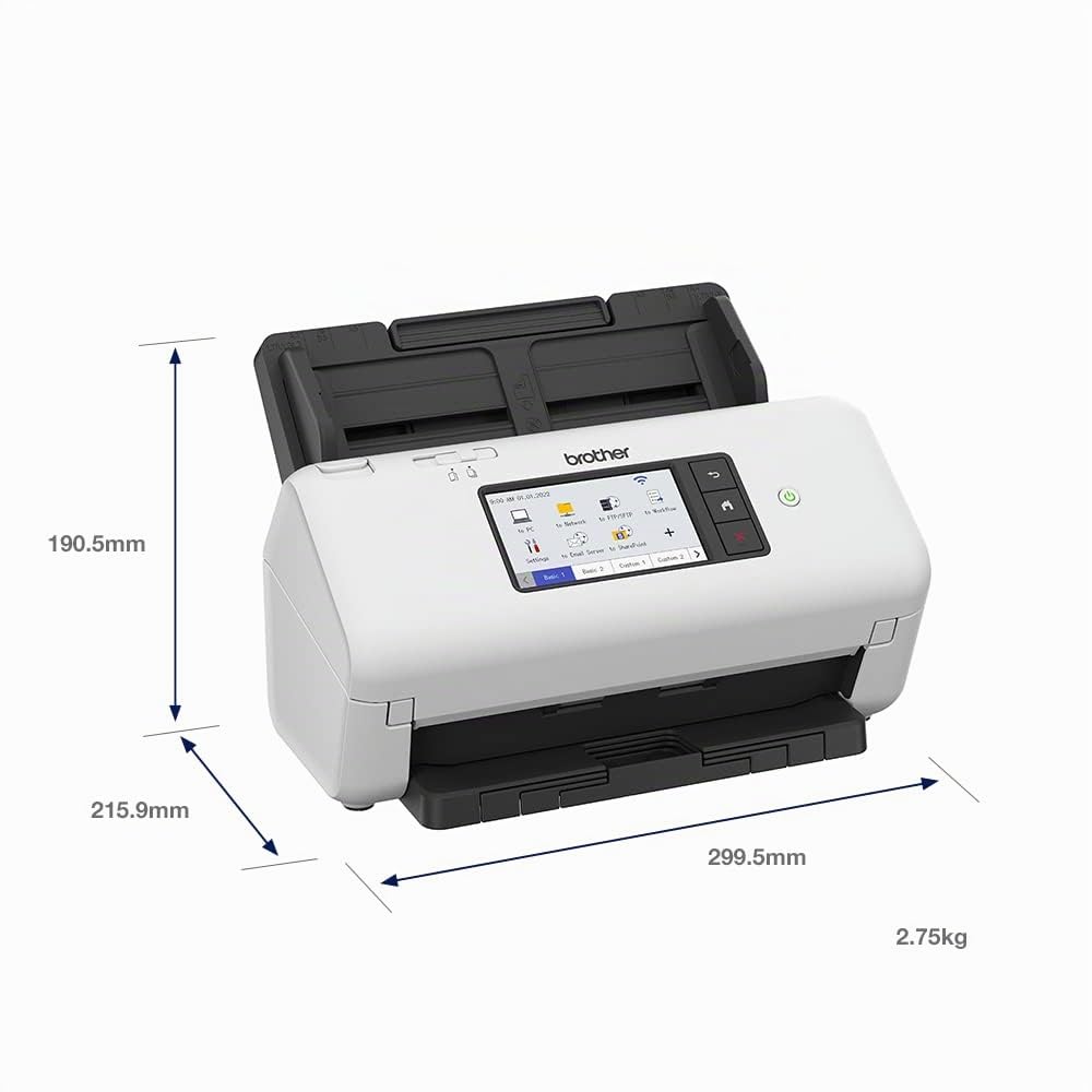 Brother AdS-4700w Scanner Con Adf + Alimentatore Di Fogli 600 X 600 Dpi A4 Nero, Bianco (adS-4700w 2-Sided Scan Up To - 40ppm / 80ipm 80 Sheet Adf 80