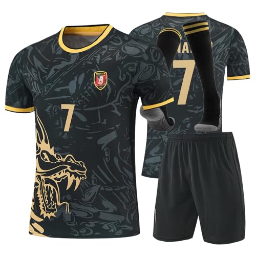 URAISEUS Soccer Jerseys Kids Uniforms Sports Fan for Boys Girls Youth Shirts and Shorts Socks Set for 6-13 Years (6-7years)
