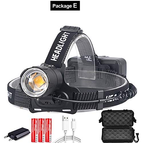 Lampe Frontale Led Headlamp le plus puissant Led jaune ou blanc phare pêche Camping Phare de pêche (Body Color : YellowLight 3000k)