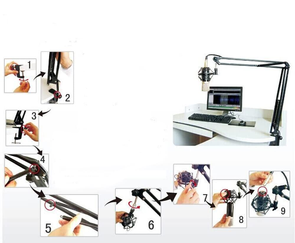 ZONADAH Adjustable Microphone Arm Stand - Image 4