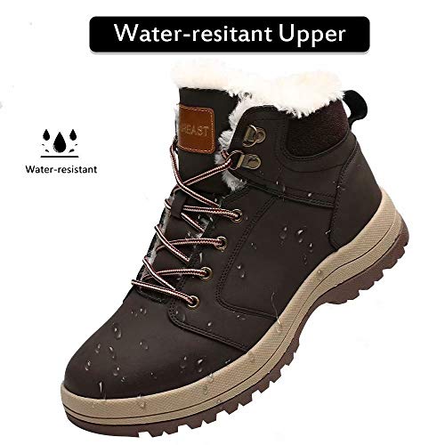 visionreast Men Womens Winter Snow Boots Insulated Outdoor Hiking Shoes Fur Lined Warm Boots3