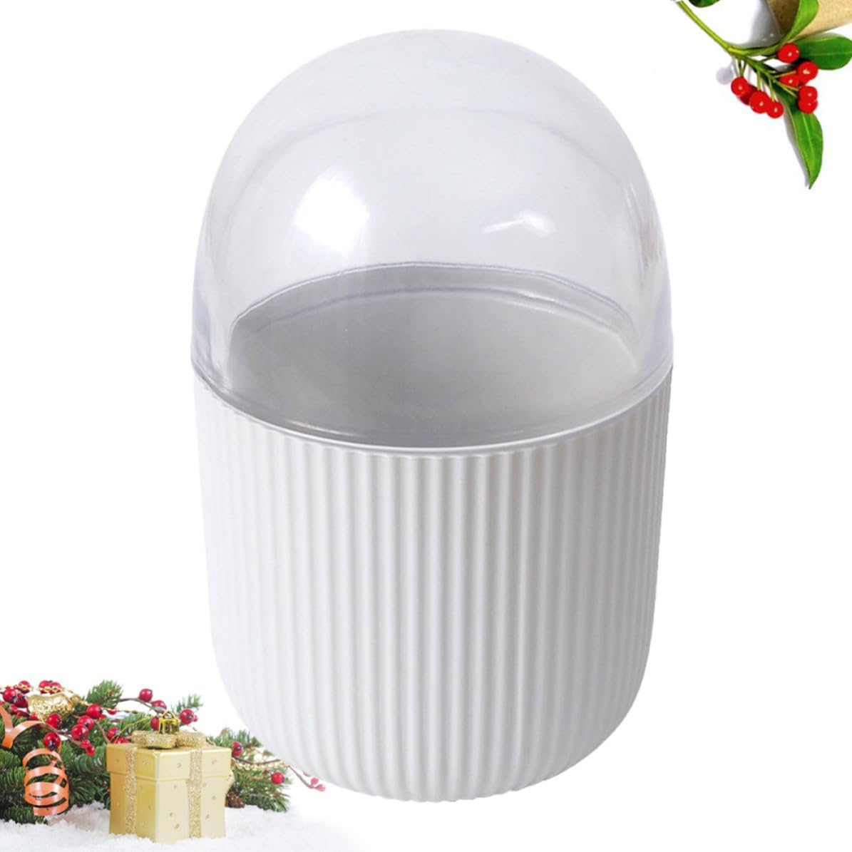 YARNOW Modern Cotton Swabs Holder with Lid and Space Saving Design, Abs Material Cotton Bud Container for Home Bathroom Storage and Organization