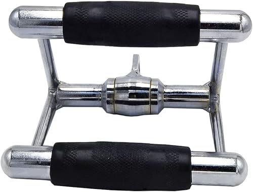 Miniatura 8 de LAT - Barra de tracción para entrenamiento de fuerza, cuerda de tríceps con mango en D, barra de presión recta giratoria en forma de V para