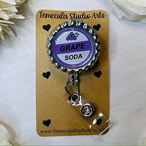 Grape Soda Badge Reel | Belt Clip Badge Reel | Belt Clip | Retractable Badge Reel | Cute Badge Reel | Badge Reel2