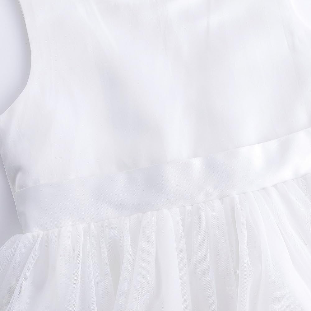 Flower Girls Wedding Dress Princess Birthday Party Satin V-Back Ball Gown Prom - Image 4