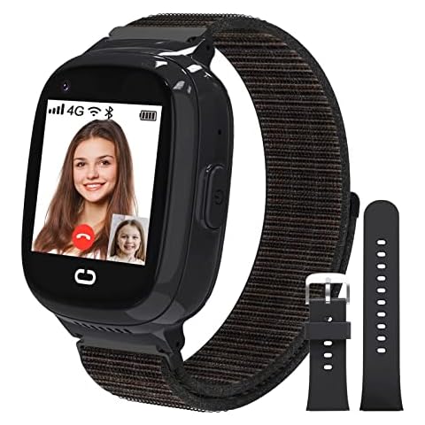 PTHTECHUS 4G Smart Watch for Kids with SIM Card, Kids Phone Smartwatch GPS Tracker, Call, Voice & Video Chat, Alarm, Camera, SOS, Touch Screen WiFi Music Wrist Watch for 4-12 Boys Girls Cover