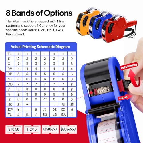 image for KPX MX5500 Pricing Tag Gun with 5150 pcs White Label Gun Stickers & 3 