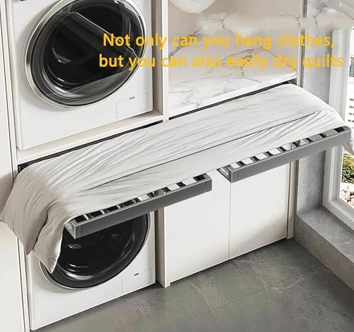 Étendoir extensible pour machine à laver et étagère de rangement réglable dressing - 2