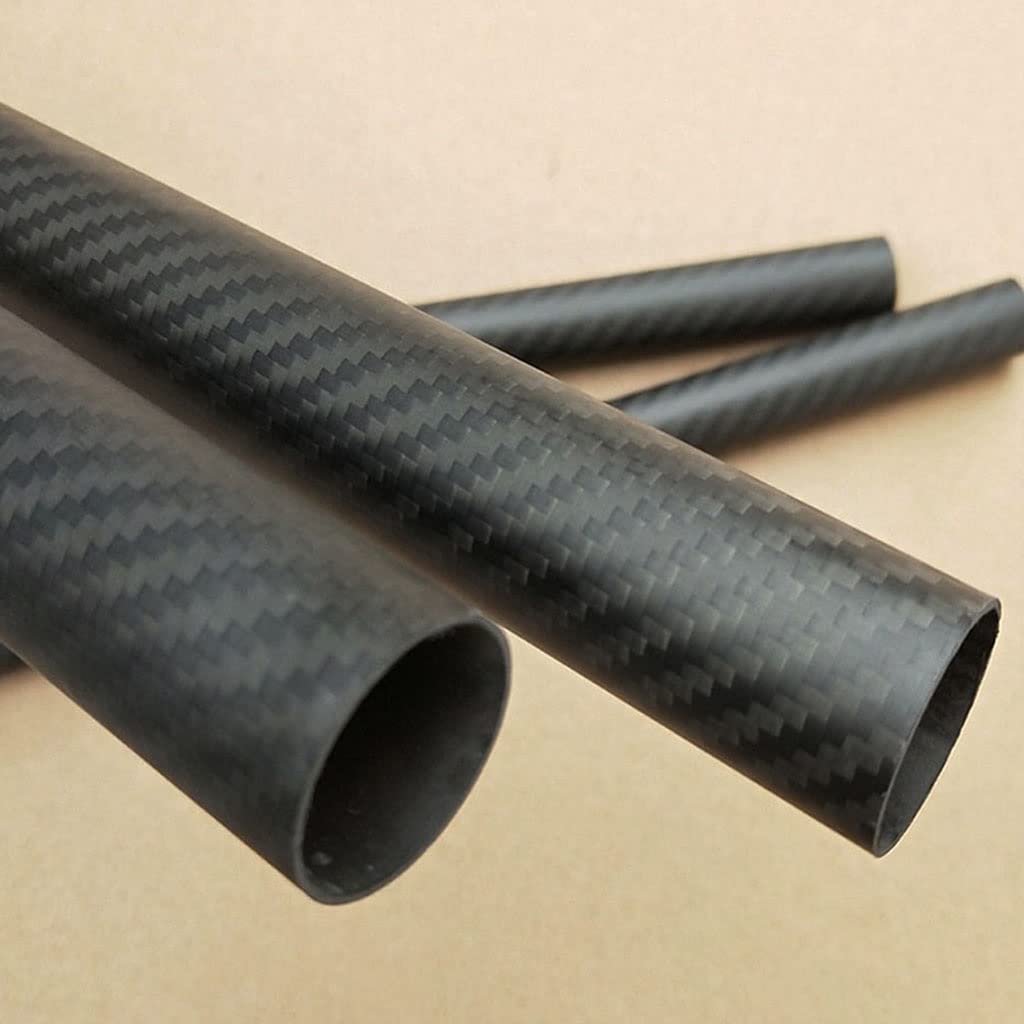 2pcs Carbon Fiber Tube, Length 500mm OD 6-16mm 3K Twill Matte High Composite Hardness Material For Model Plant Protection Aircraft(16x14x500mm)