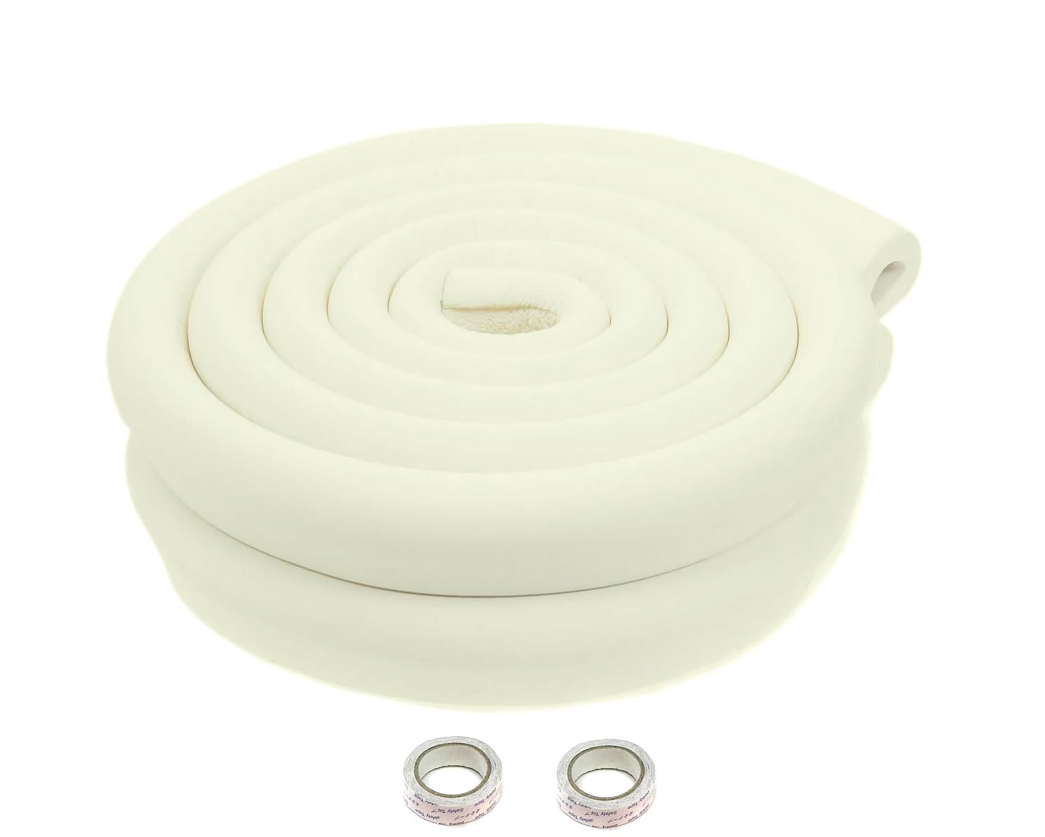 20 Metros Protector Borde Forma de U, Espuma para Borde de Mesa de Vidrio, Anticolisión Tira para Bebés y niños, Protectores para Bordes, Extra DENSOS. 10x2M, Marfil KXD7003 Ivory