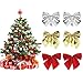 PERFETSELL 36 Pcs Moños Navideños Lazos para Arbol de Navidad Decoracion Arbol Navidad Lazos Navideños para Puerta Arcos de Navidad para Corona de Navidad, Boda, Fiesta, Regalo (Rojo Dorado Plata)