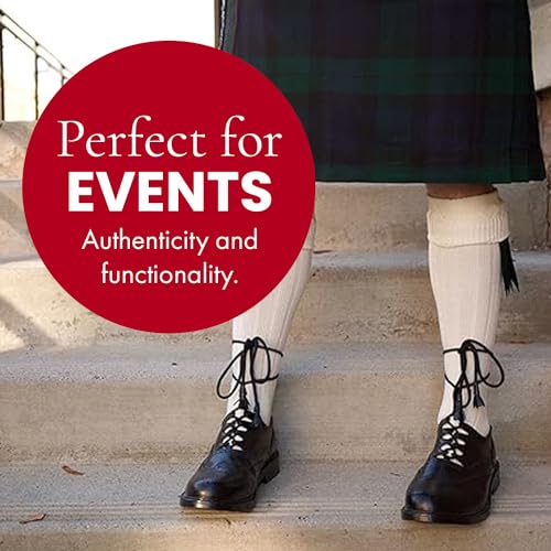 UT Kilts Hose, Traditional Scottish Socks for Kilts, Ribbed Design, Pull Up To Cuff Over Your Hose Flashes3