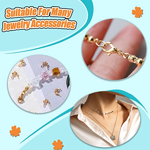 450Pcs Jewelry Making Accessories Set Includes 200Pcs Open Jump Ring Connectors 200Pcs Bead Tips Knot Covers And 50Pcs Lobster Claw Clasps For Bracelet Necklace Diy Jewelry Making Supplies (Gold) #TOP2
