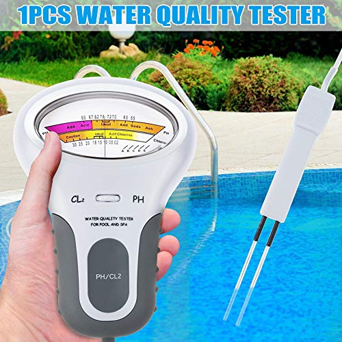 Percetey Tragbarer digitaler Monitor pH Wasser Tester Messgerät Analyse Chlor-Schwimmbad, Water Quality Tester Test Monitor Swimming Pool Spa | Getränke | Trinkwasser | Aquarium | Wasserkultur