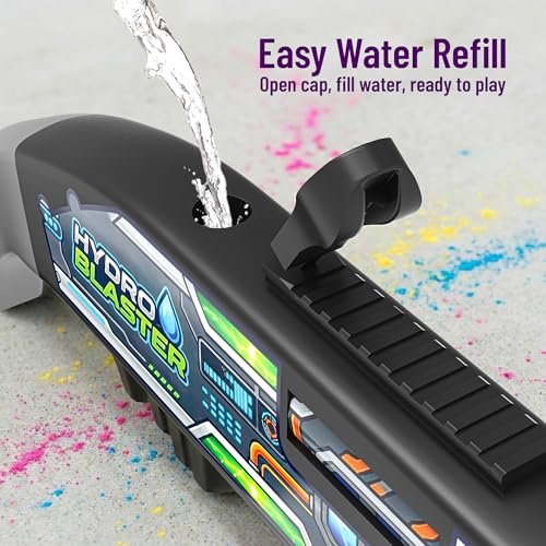 Image of Mirana Hydro Blaster - Electronic Water Toy Gun for Kids - Powerful Spray, Easy Refill & Rechargeable Battery - 2 Trigger Modes - for Pool, Beach & Outdoor Parties - for Boys & Girls 4+ Years (Black)