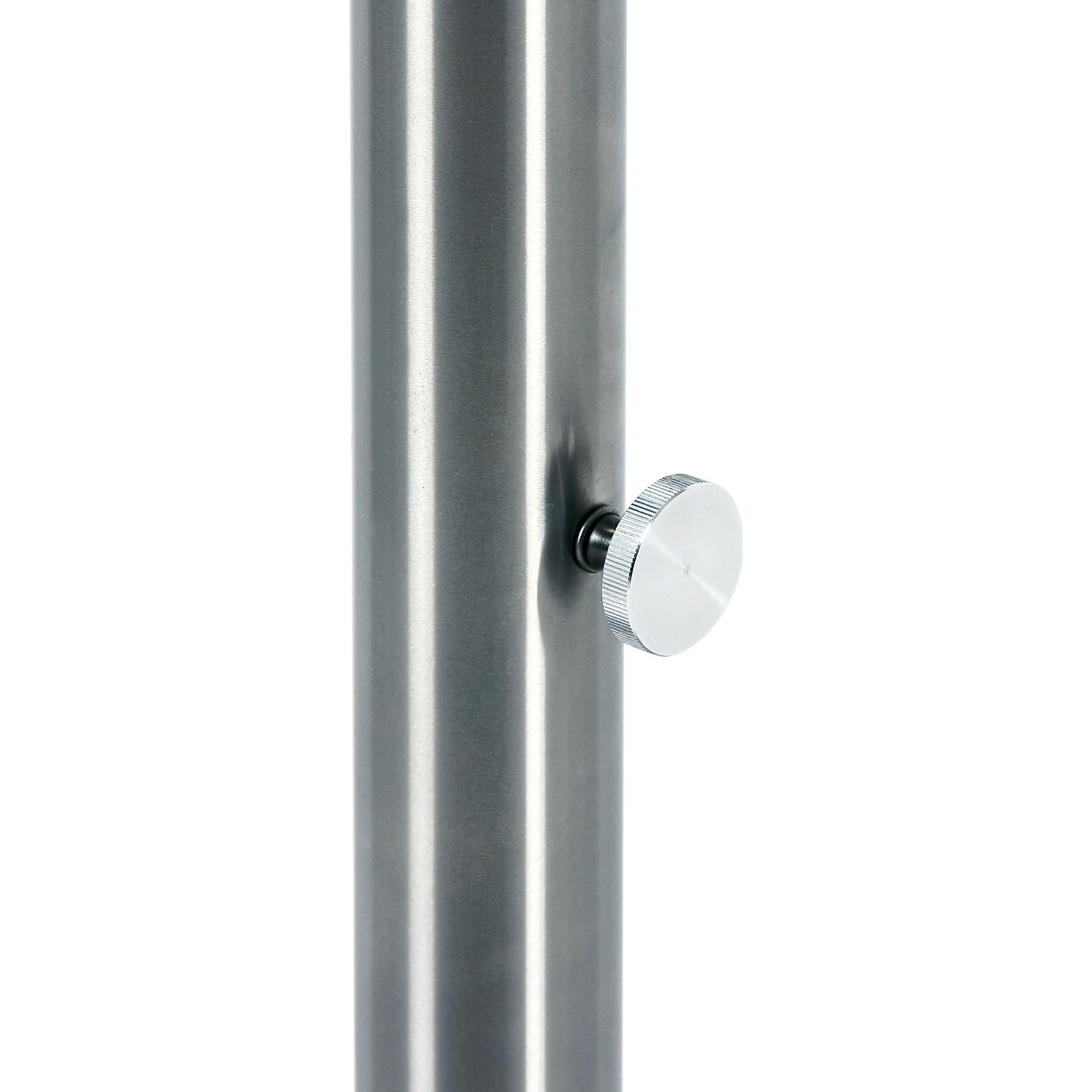 Ebinger Couch- und Beistelltisch in Edelstahl höhenverstellbar und fahrbar 450x450 mm Satinierter ESG-Sicherheitsglasplatte Tischhöhe max. 650 mm P739.35.6