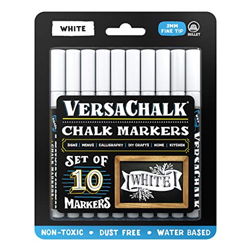 VersaChalk - Rotuladores de tiza para pizarra blanca, borrado en húmedo sin polvo, pizarra blanca