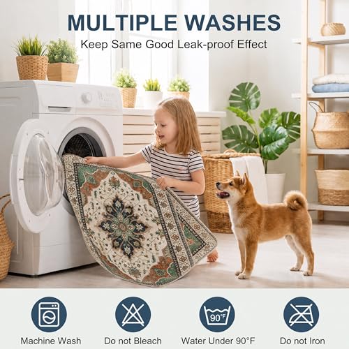 Image of 4PACK Washable Guinea Pig Pee Pads,Absorbent Reusable Guinea Pig Cage Liners,Waterproof,Leak-Proof & Non-Slip Potty Pads for Small Animals Rabbit Hamster Rat.(Dark Teal Floral,24 inchx48 inch)