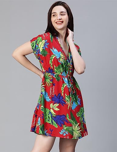 Image of oxolloxo Women Elasticated Tie-Knot Beachwear Kaftan